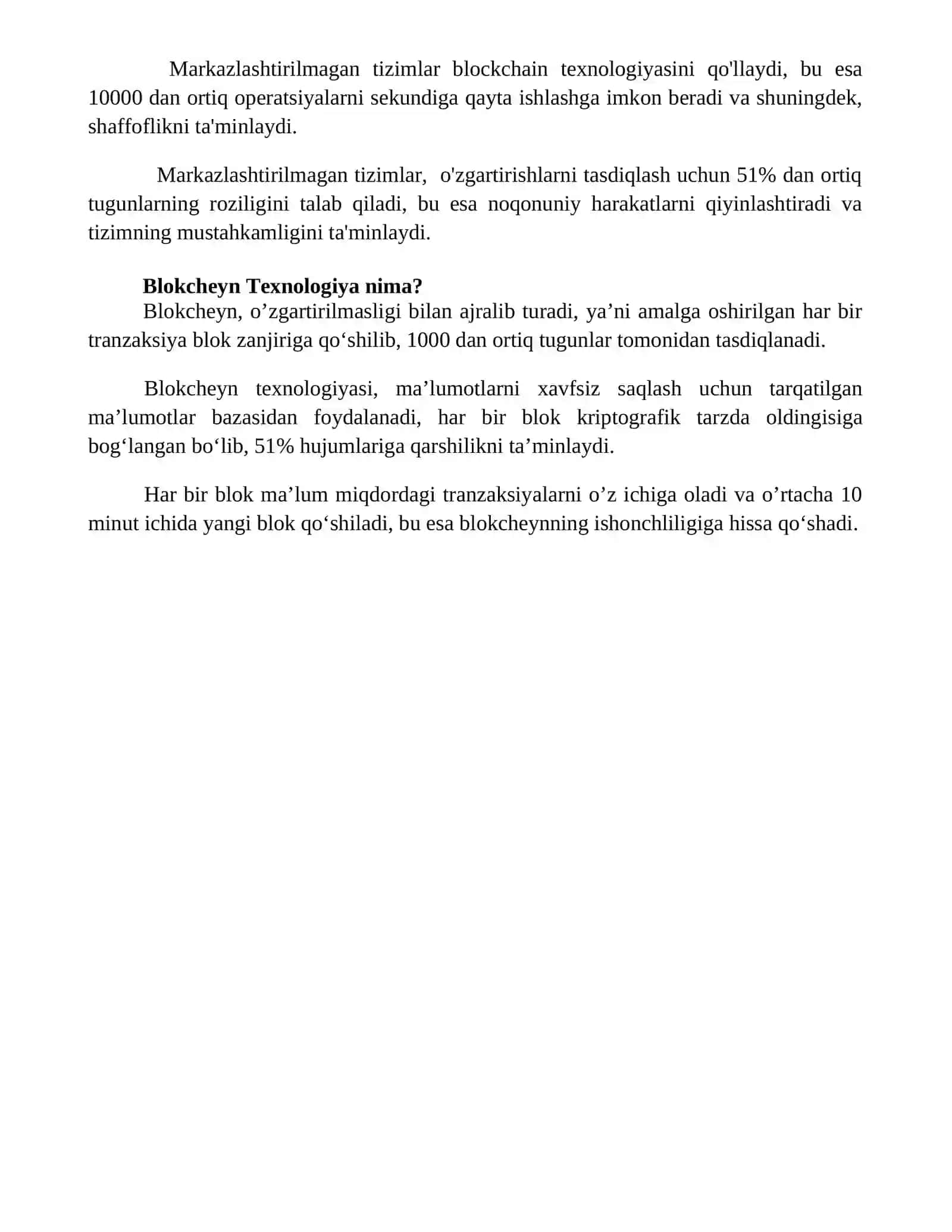 Blokcheyn texnologiyasi, uning afzalliklari va kamchiliklari 4