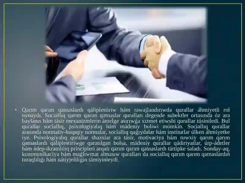 Qarım-qarım qatnastıń dúzilisi quralları hám dárejeleri 4