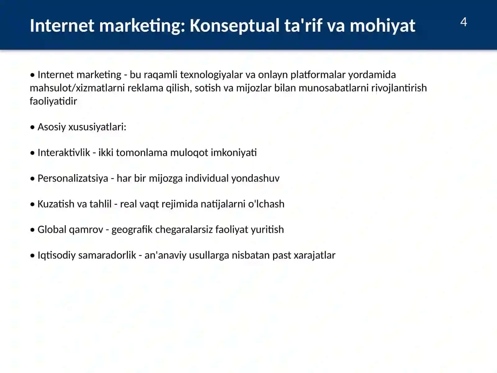 INTERNET MARKETINGNING KONSEPTUAL STRATEGIK RIVOJLANISH JIHATLARI 4