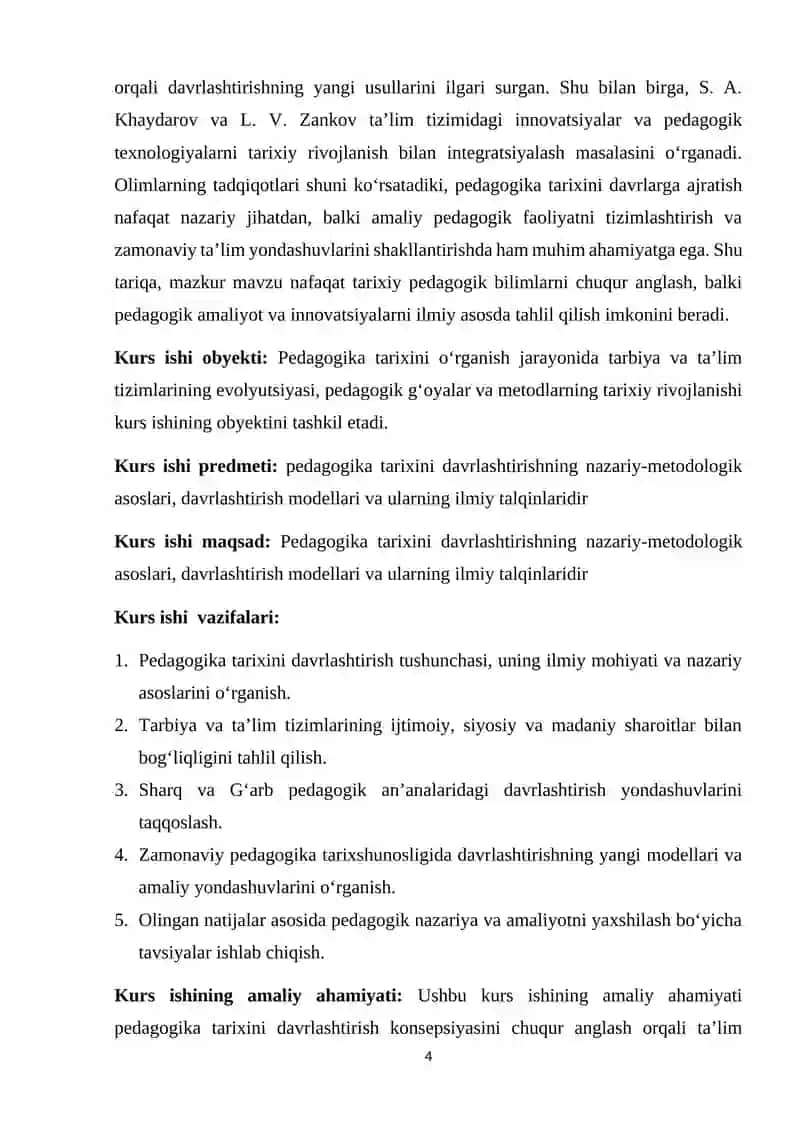 Pedagogika tarixida davrlashtirish masalalari 4