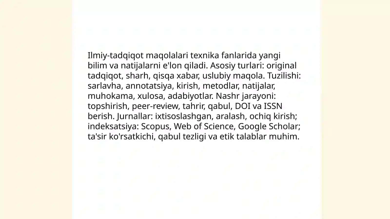 Texnika fanlariga oid adabiyotlar va nashr turlari va xillari 4