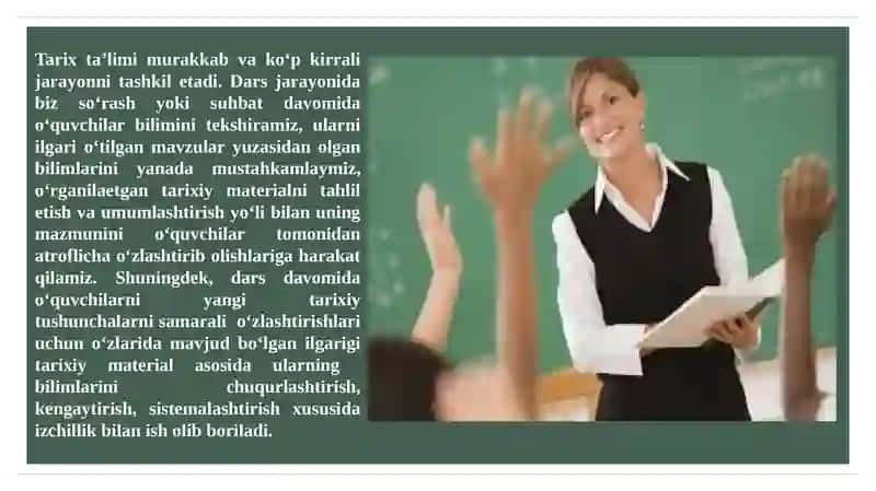 Tarix darslari, uningxillari va tuzilishi 4