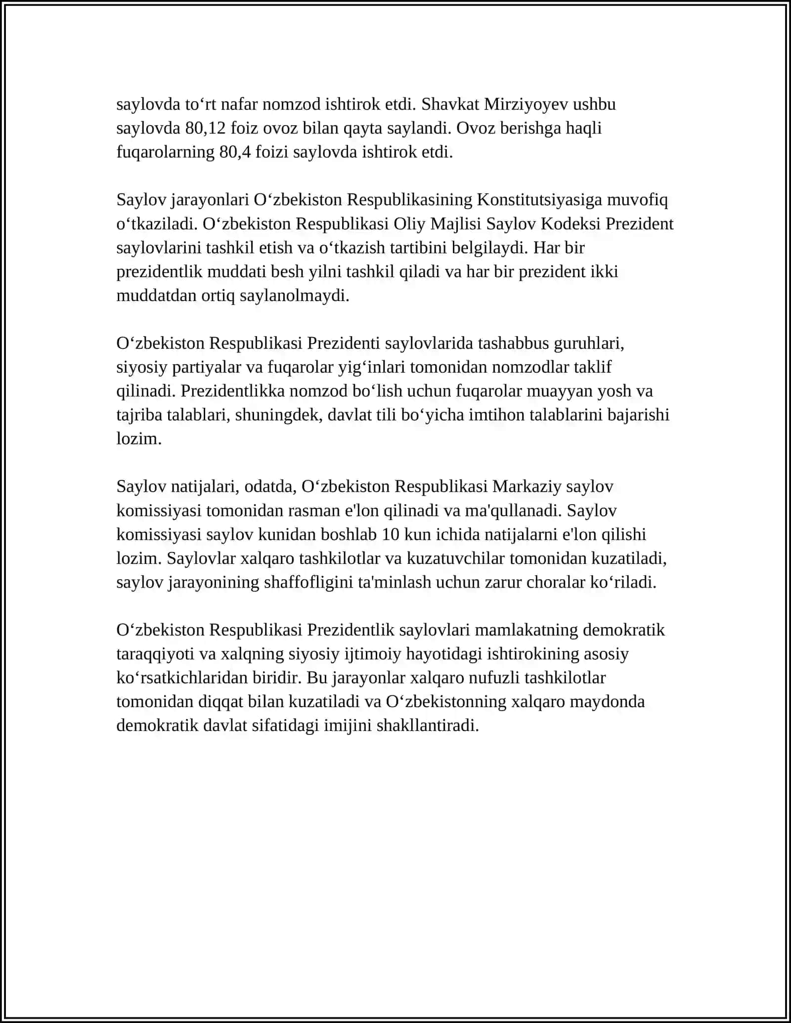 OʻZBEKISTON RESPUBLIKASI PREZIDENTI 4