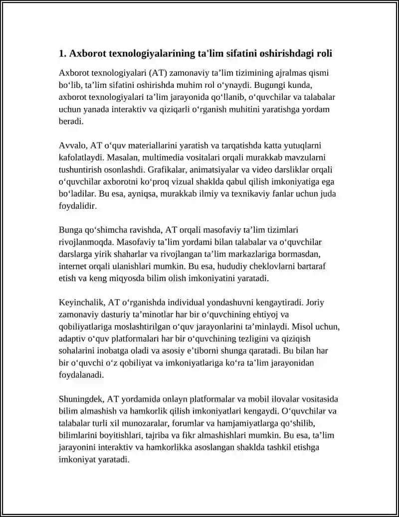 AXBOROT TEXNOLOGIYALAR VA ULARNING TALIM JARAYONIDAGI AHAMIYATI 4