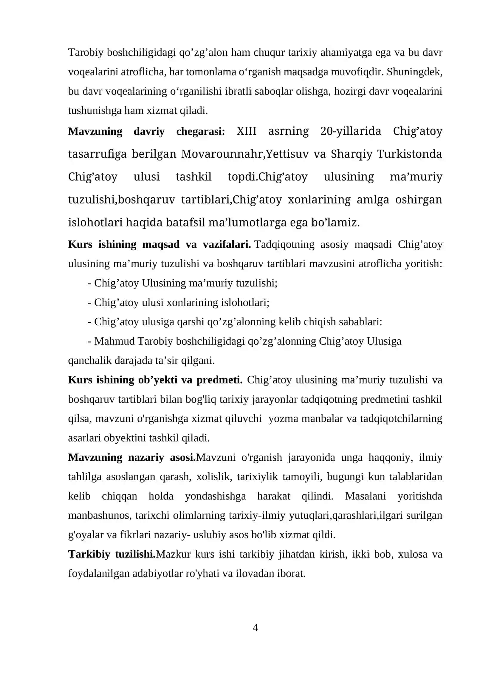 Chig’atoy ulusi-ma’muriy tuzulishi va boshqaruv tartiblari 4