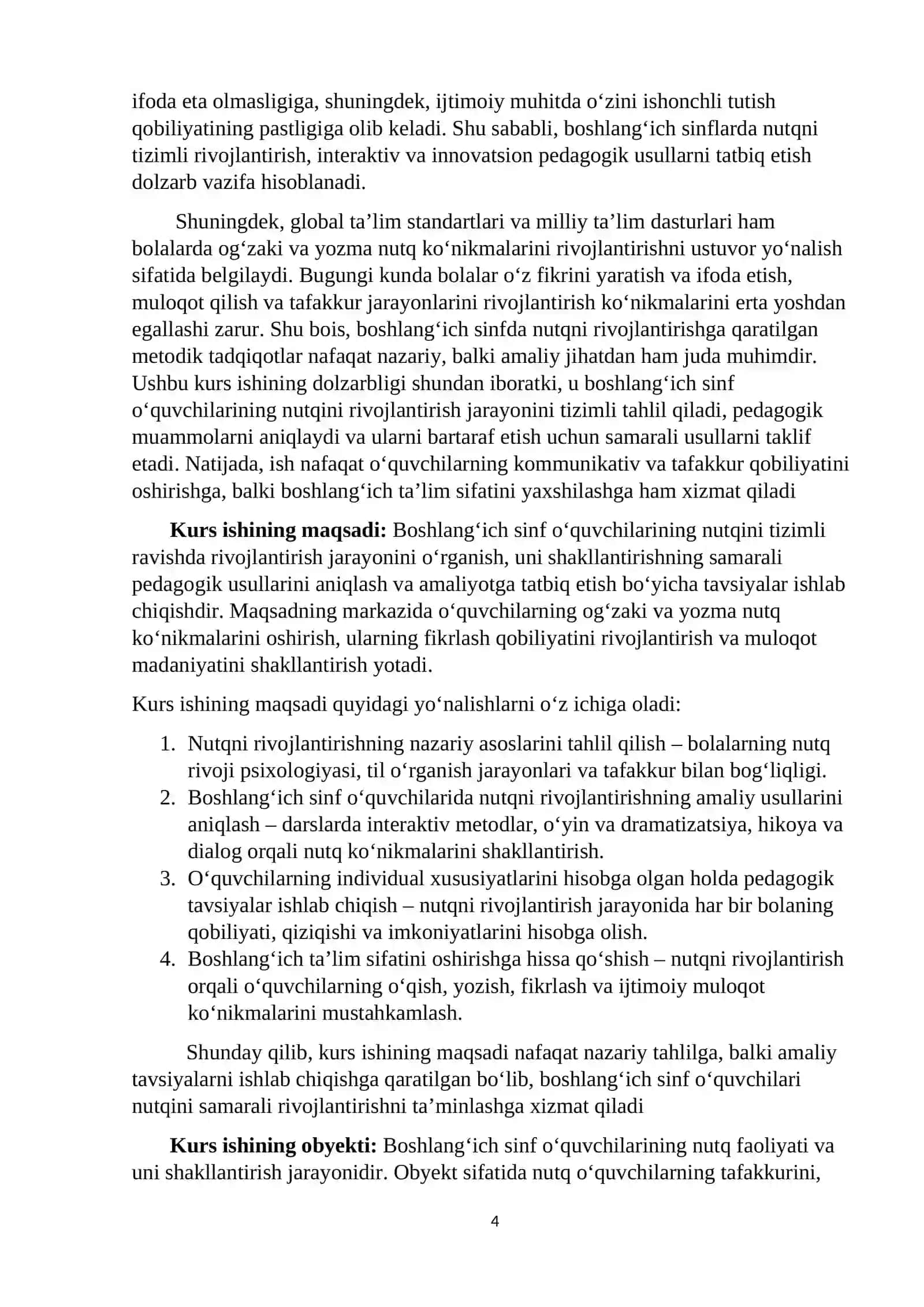 ONA TILI O’QISH SAVODXONLIGI VA UNI O’QITISH METODIKASI 4