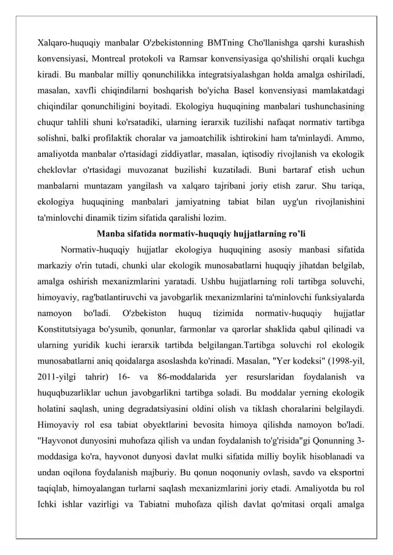 Ekologiya huquqing manbalari va ularning tavsifi 4