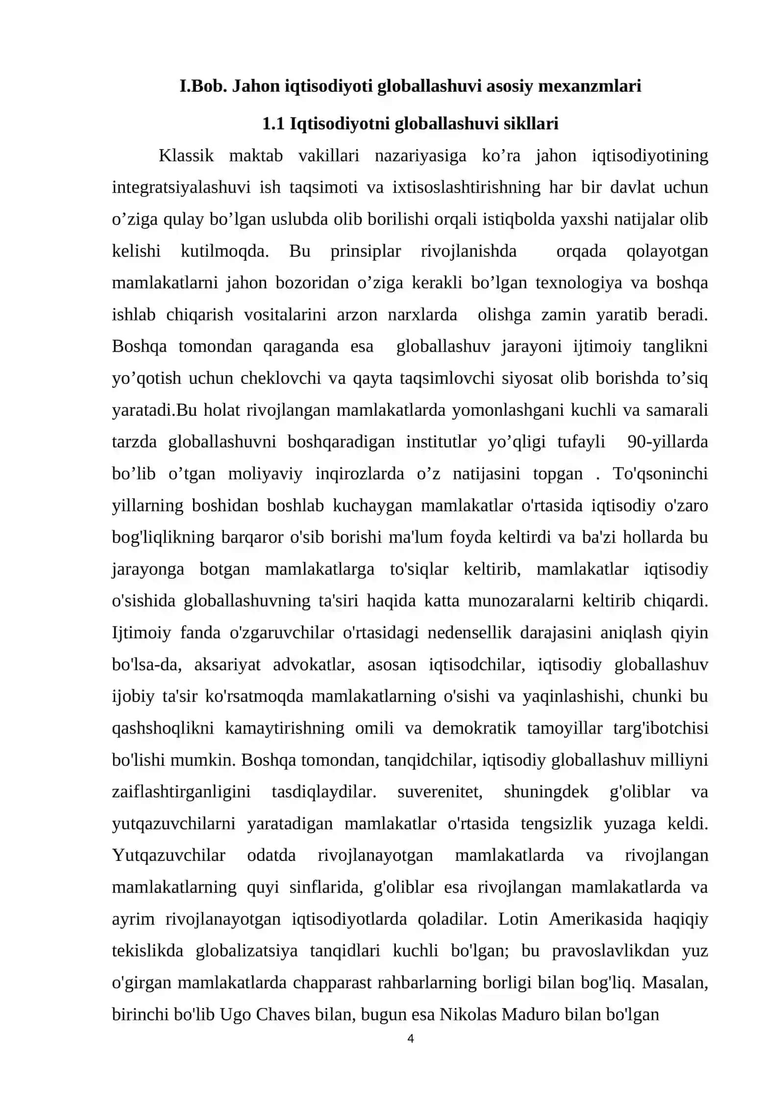 Jahon iqtisodiyoti globallashuvining sikliligi tarixi va uning rivojlanish qonuniyatlari 4