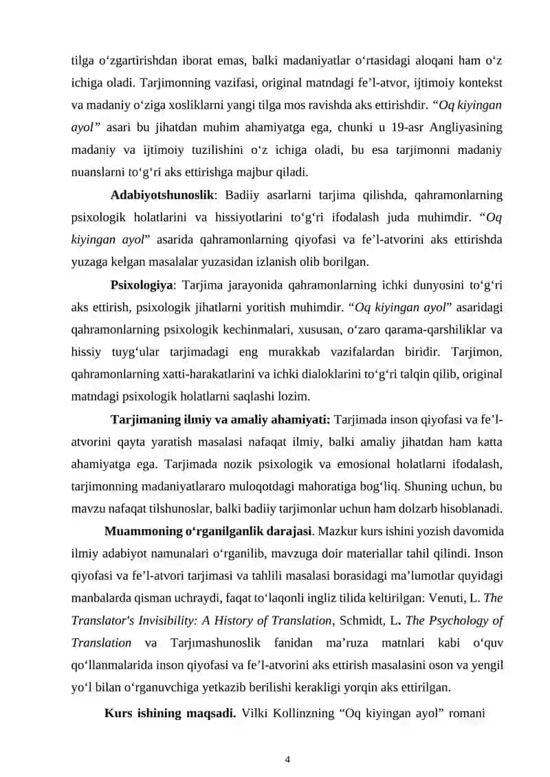 Vilki Kollinz "Oq kiyingan ayol" romani tarjimasi 4