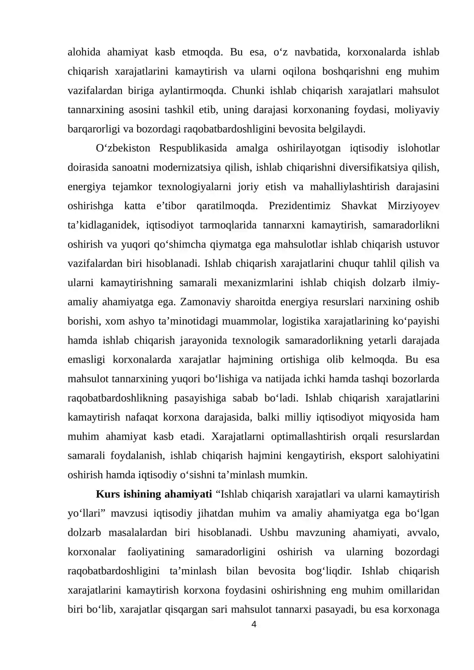 Ishlab chiqarish xarajatlari va ularni kamaytirish yollari 4