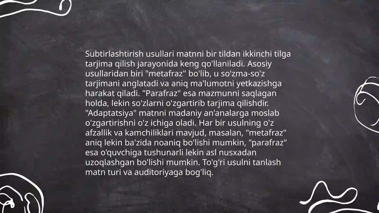 Kinomotografiya sohalariga oid matnlarni yozma tarjima qilish 4