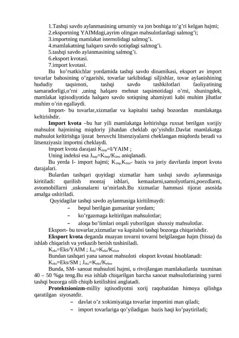 TASHQI IQTISODIY ALOQALAR STATISTIKASI 4