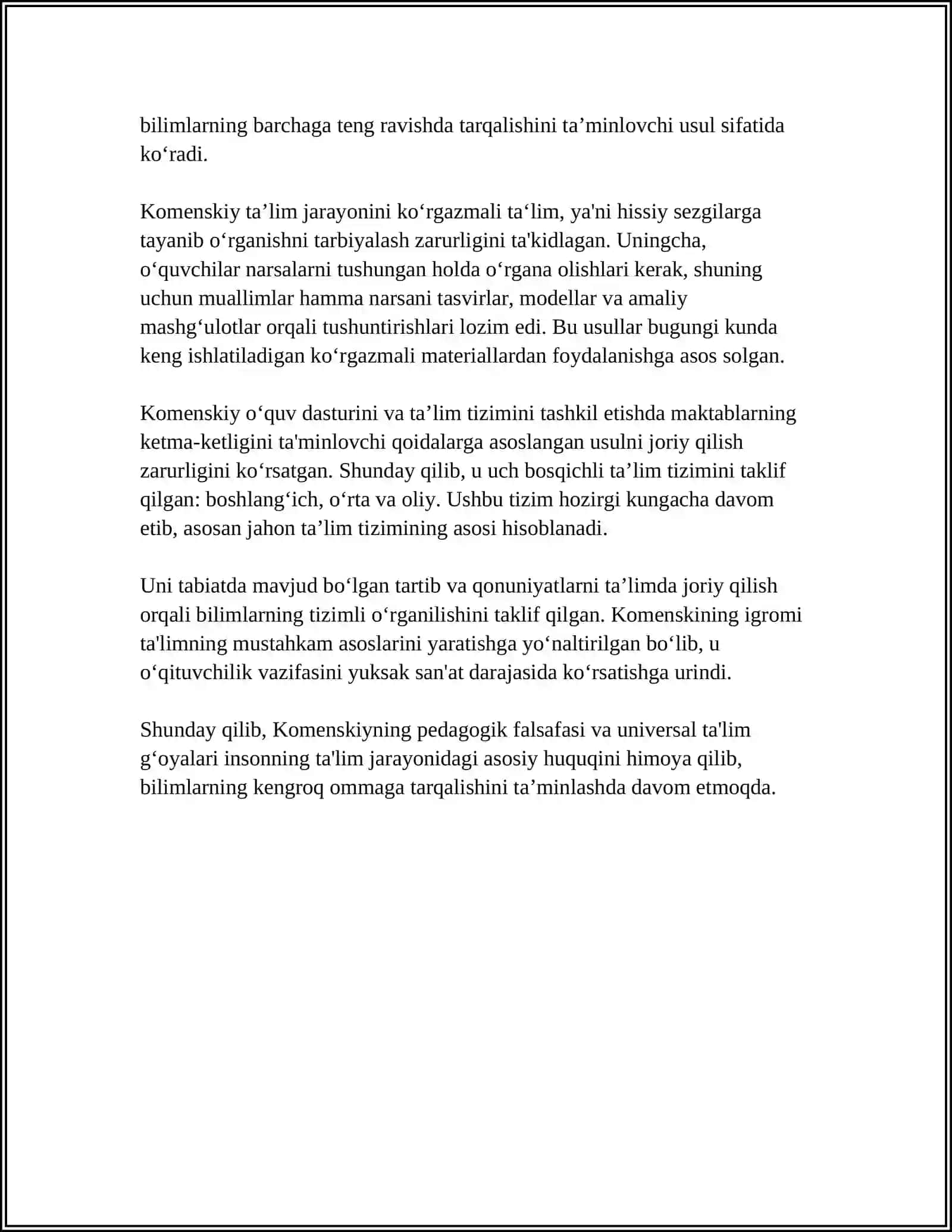 Yan Amos Komenskiyning pedagogik falsafasi va universal ta'lim 4