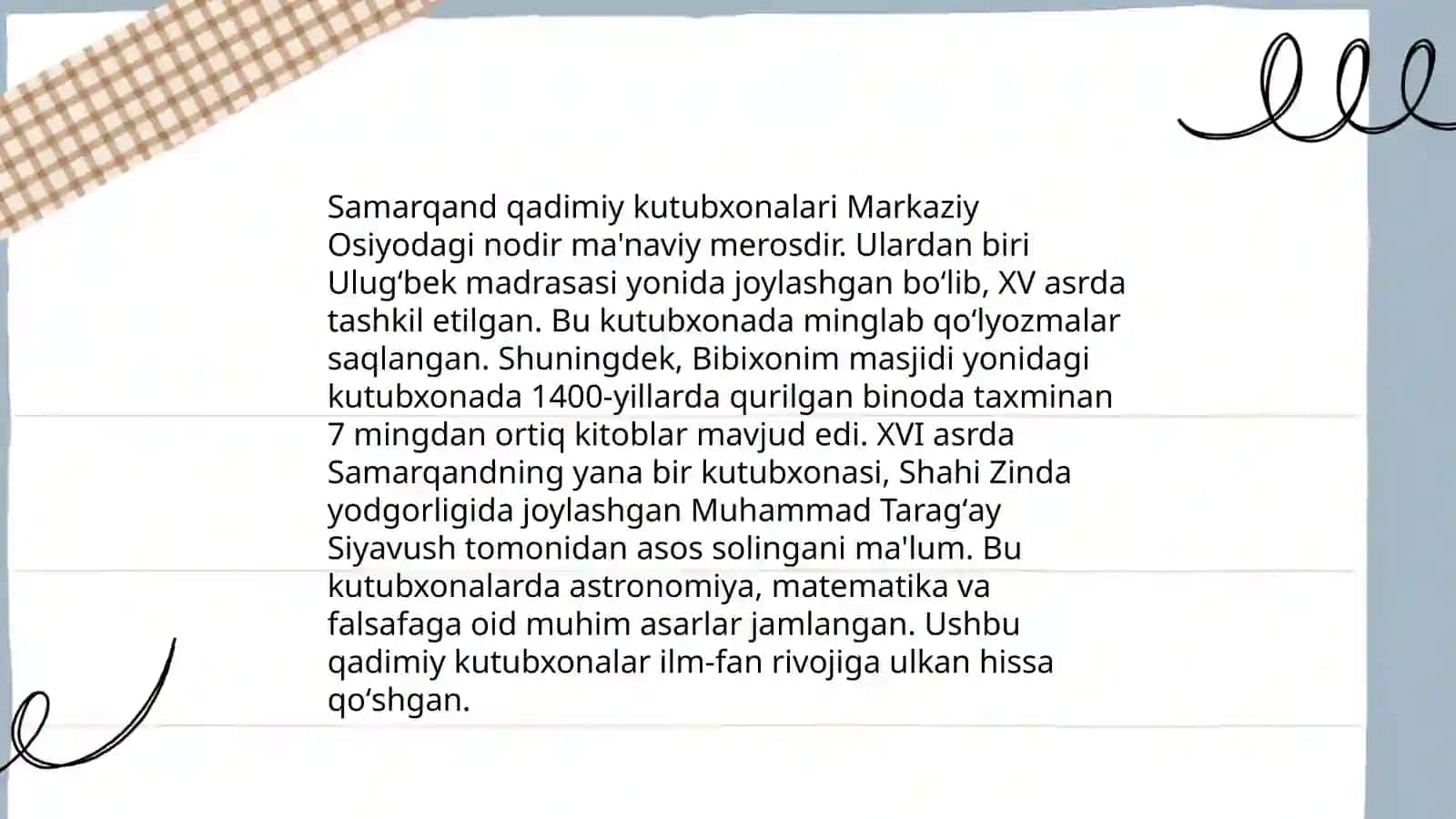 Oʻrta Osiyoning qadimiy kutubxonalari 4