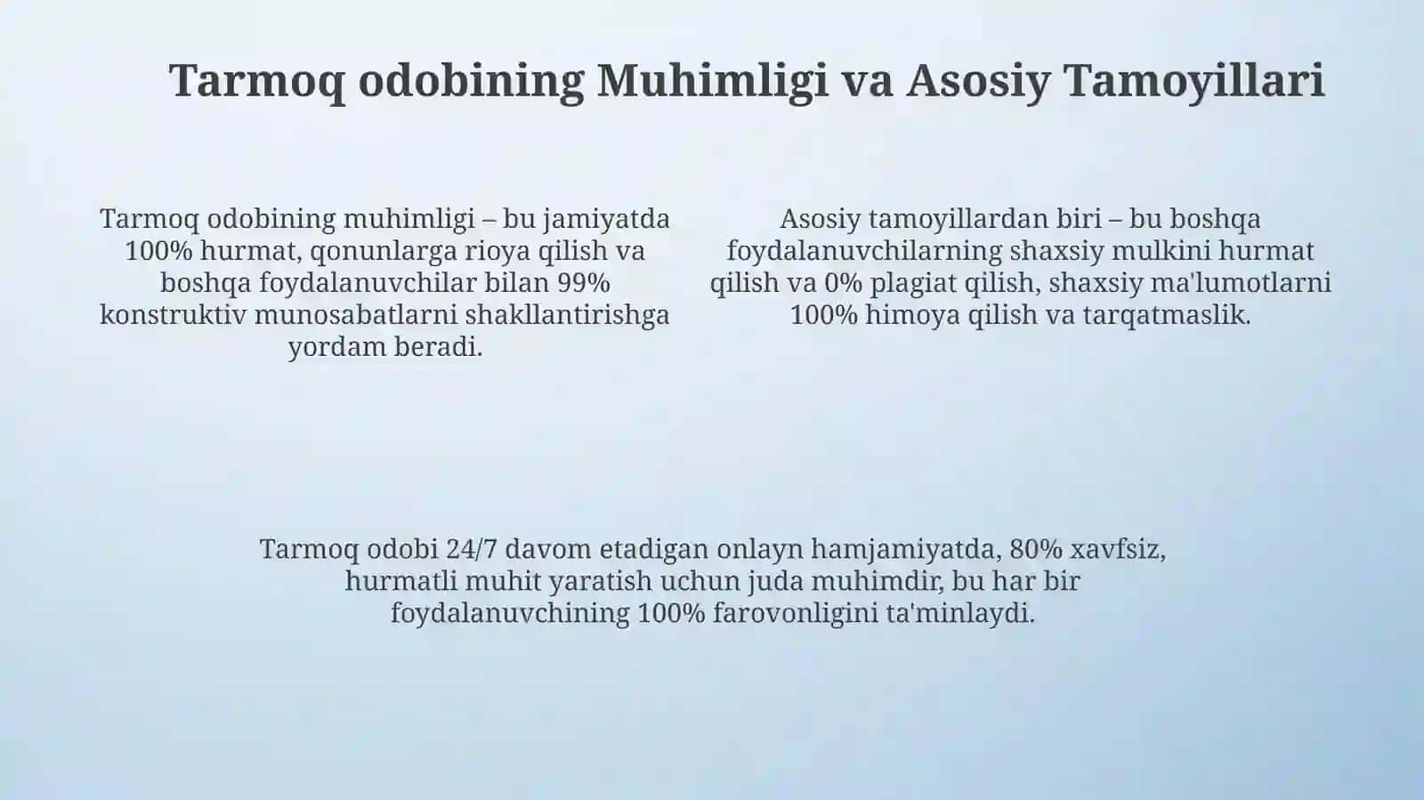 Tarmoq odobi. (Infoetika) 4