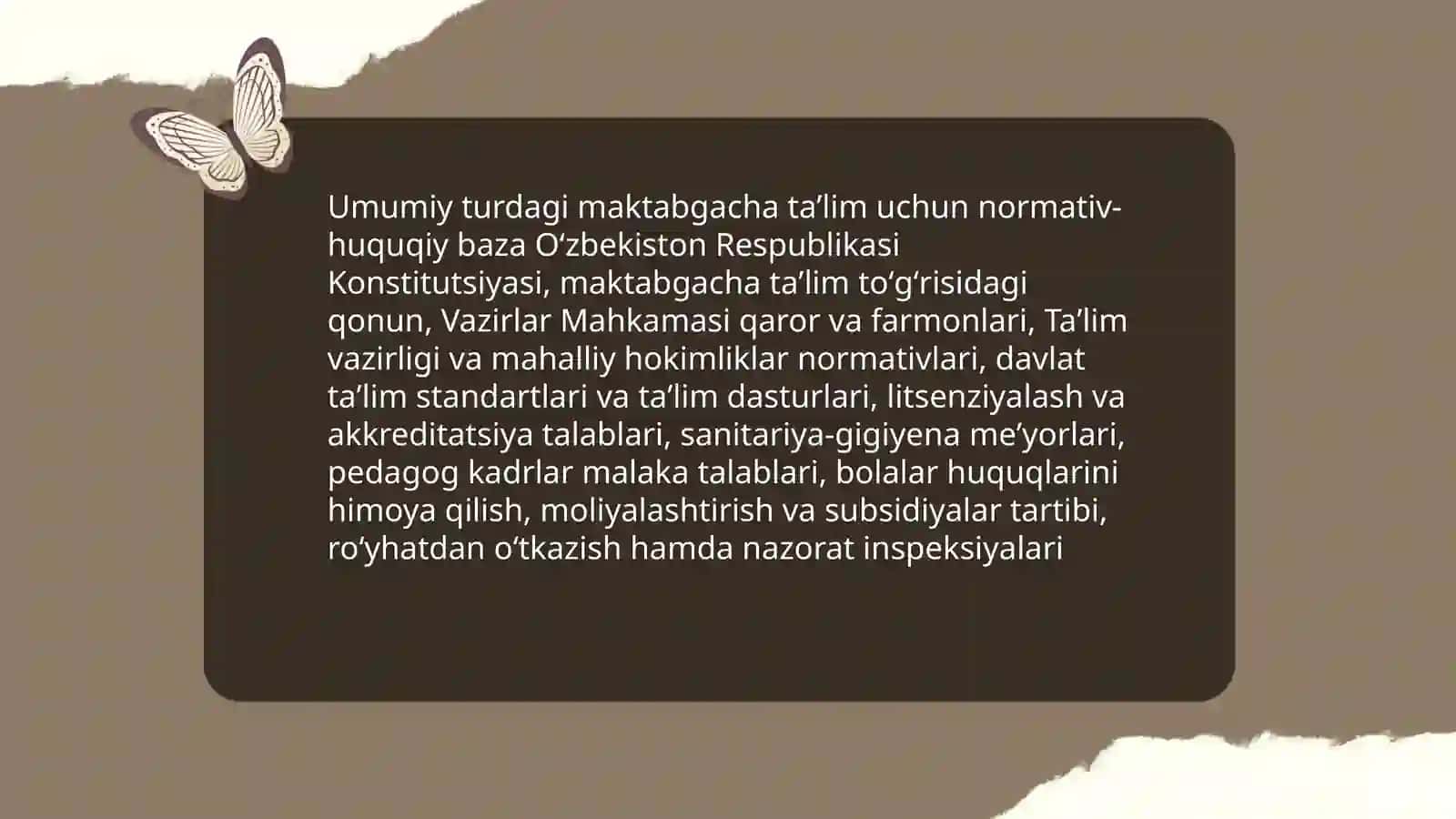 Umumiy turdagi davlat va nodavlat maktabgacha taʼlim tashkilotlarini tashkil etish 4