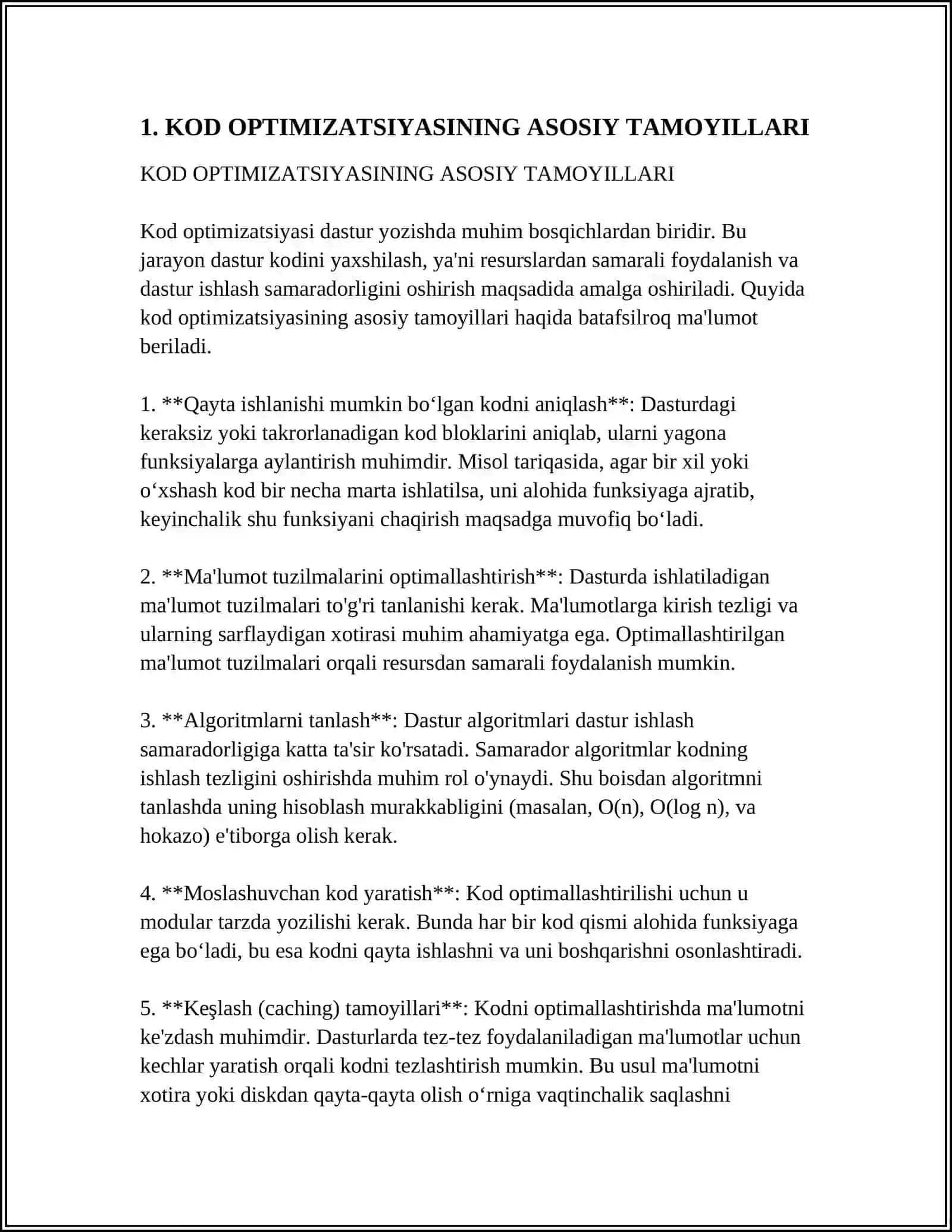 KOD OPTIMIZATSIYASINING MASHINAGA BOG'LIQ BÓLGAN USULLARI: JARAYONLAR REGISTRLARINI TAQSIMLANISHI, HISOBLASHLAR PARALLEL TAQSIMLASH 4