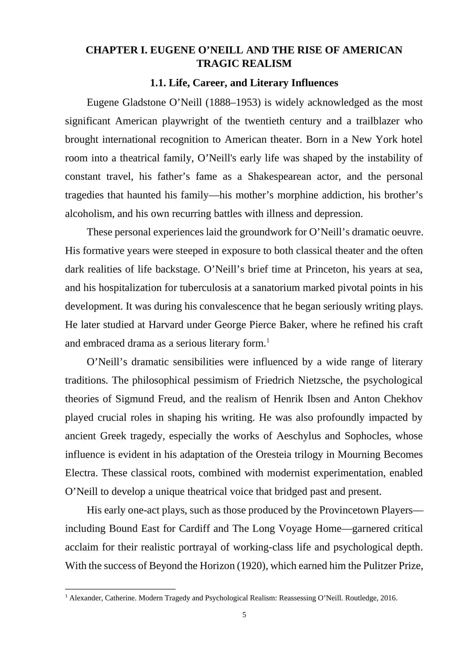 CHARACTERISTICS OF TRAGICALLY REALISTIC PLAYS BY EUGENE O’NELL 4