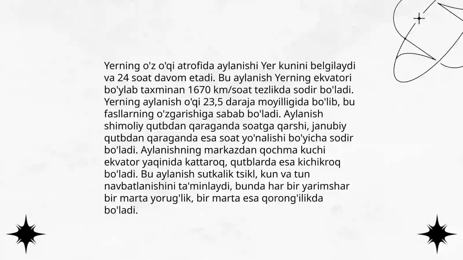 Yer sayyorasi.Yerning harakati va geografik oqibatlari 4