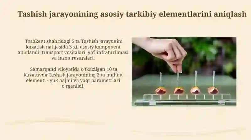 Tashish jarayonini tarkibiy elementlarini statik kuzatish va tahlil etish 4