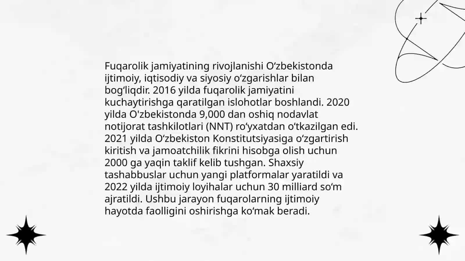 O'zbekistonda demokratik, fuqarolik jamiyati asoslarining shakllanishi 4