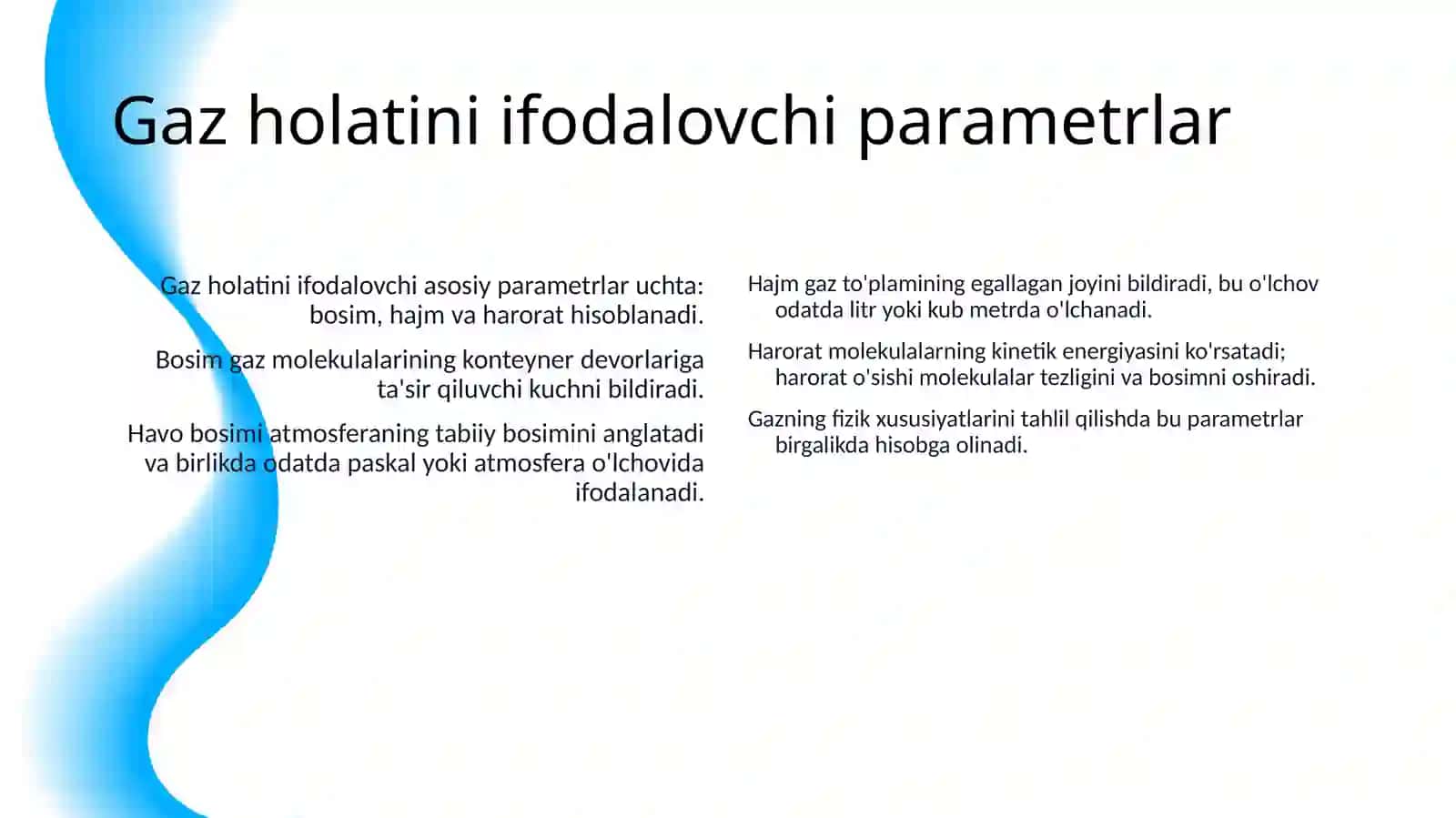 IDEAL GAZ XOLAT TENGLAMASI VA UNING QULLANILISHI 4