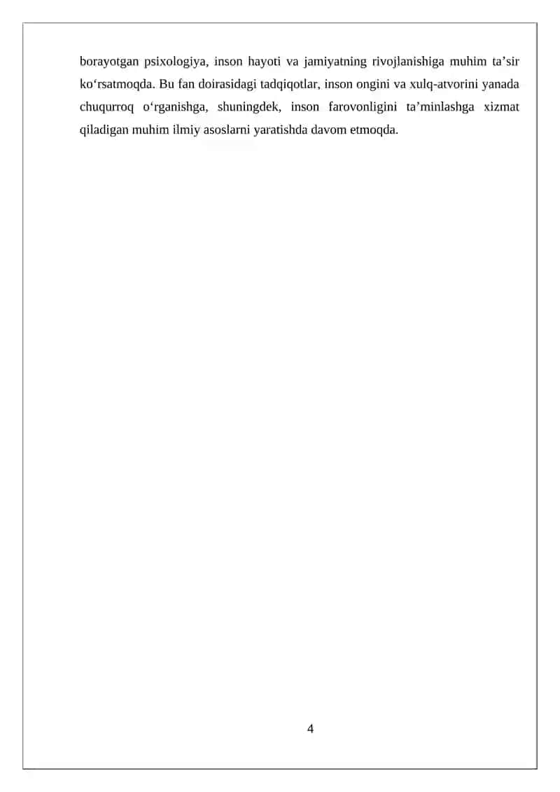 Psixologiya fanining predmeti rivojlanish tarixi 4