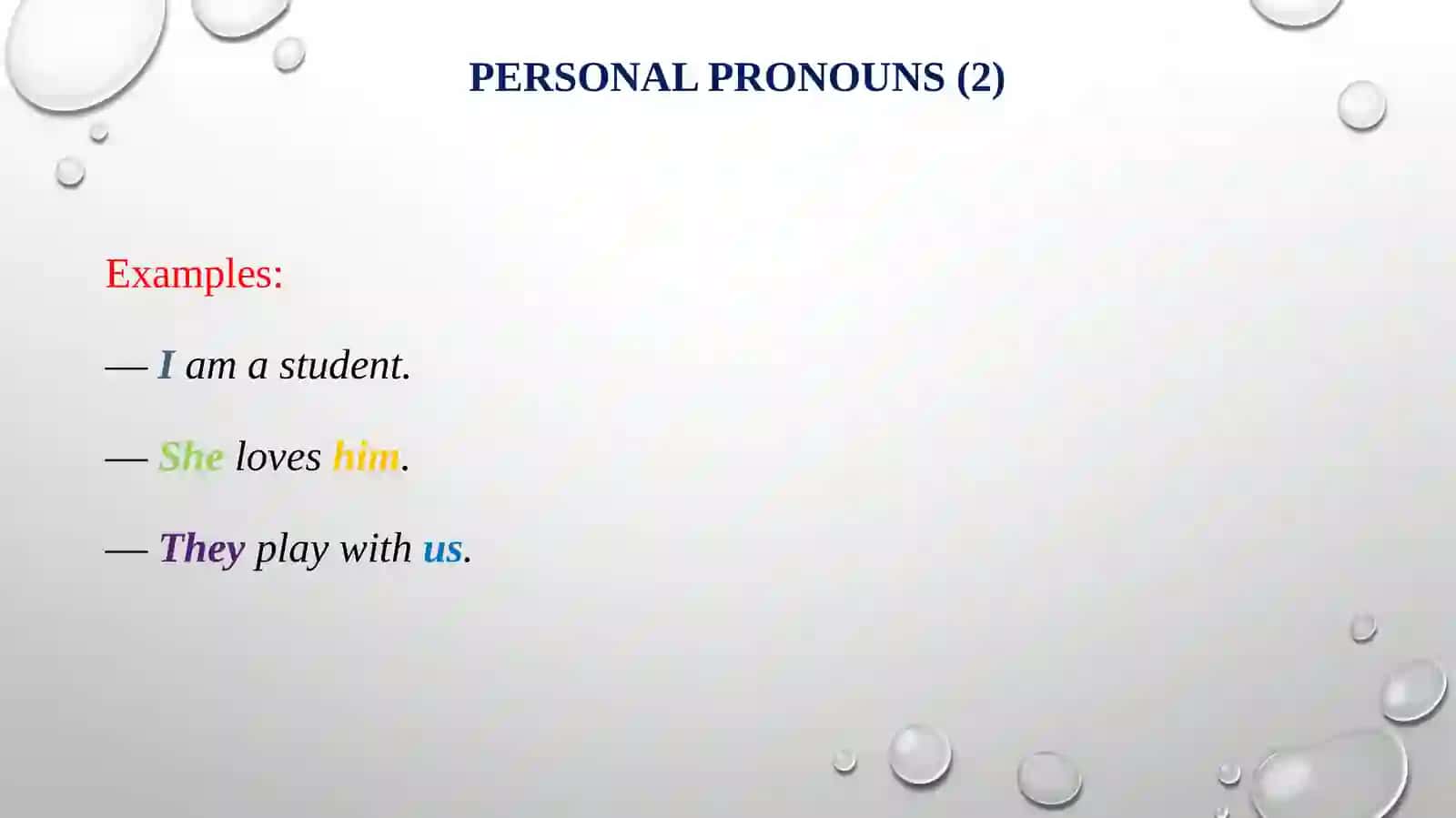 Pronouns Personal, demonstrative ponouns 4