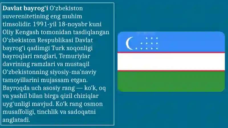 Oʻzbekiston Respublikasining davlat ramzlari va ularning qabul qilinishi 4