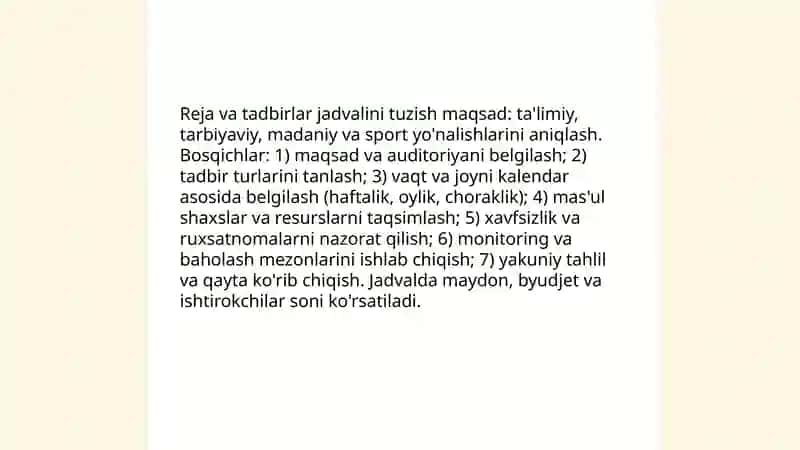 Sinfdan tashqari ishlani tashkil etish 4