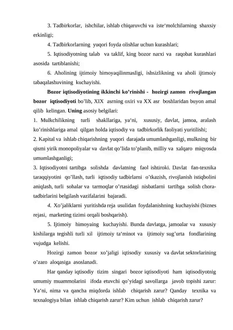Bozor iqtisodiyotining mazmuni va amal qilishi 4