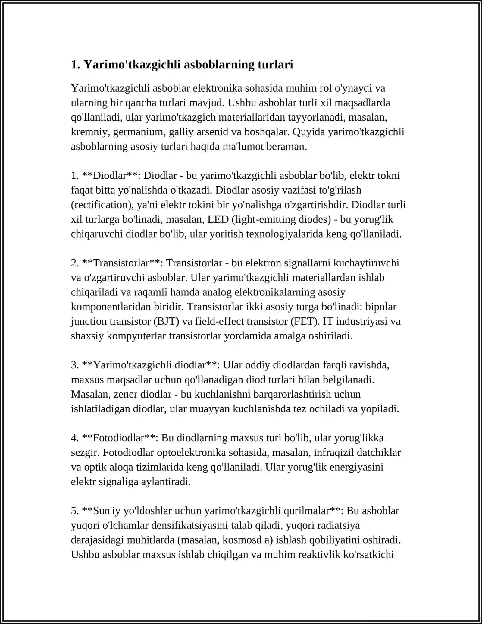 YARIMO’TKAZGICHLI ASBOBLAR,TRANZISTORLARNING BUGUNGI KUNDA ISHLAB CHIQARISHDA QO’LLANILAYOTGAN MODELLARI BO’YICHA BERILGAN MANBALARDAN MA’LUMOTLARNI TOPISH 4