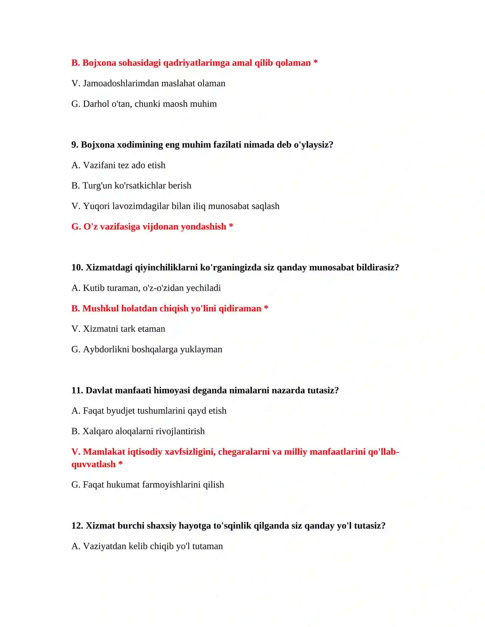 Bojxona IQ test 500 ta 4