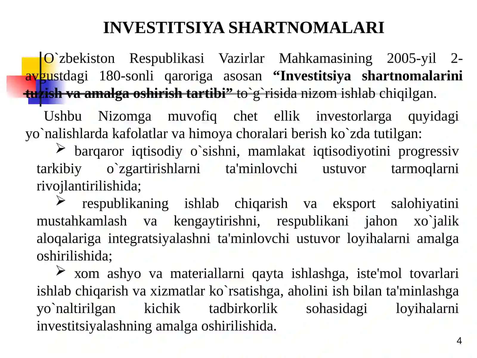 INVESTITSIYA LОYIHALARINI TAYYORLASH 4