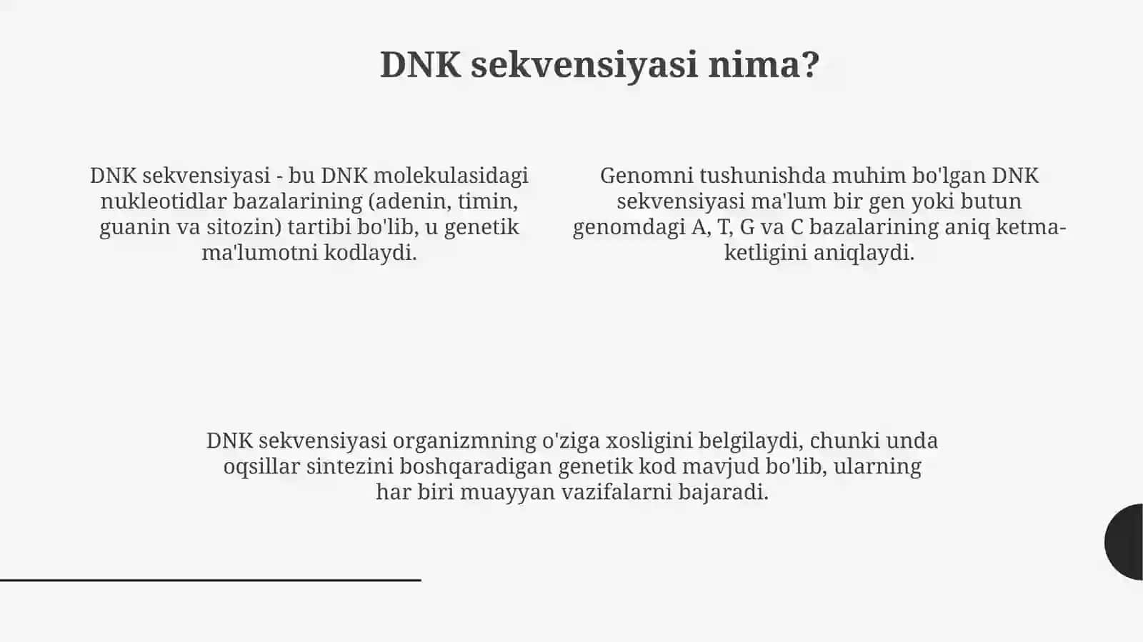 DNK molekulasining nukleotid ketmaketligini aniqlashning senger usuli 4