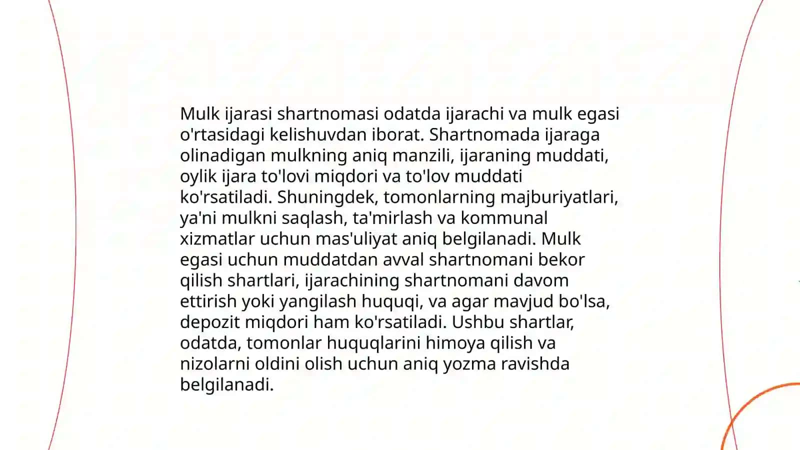 Mulk ijara shartnomasi turlari 4