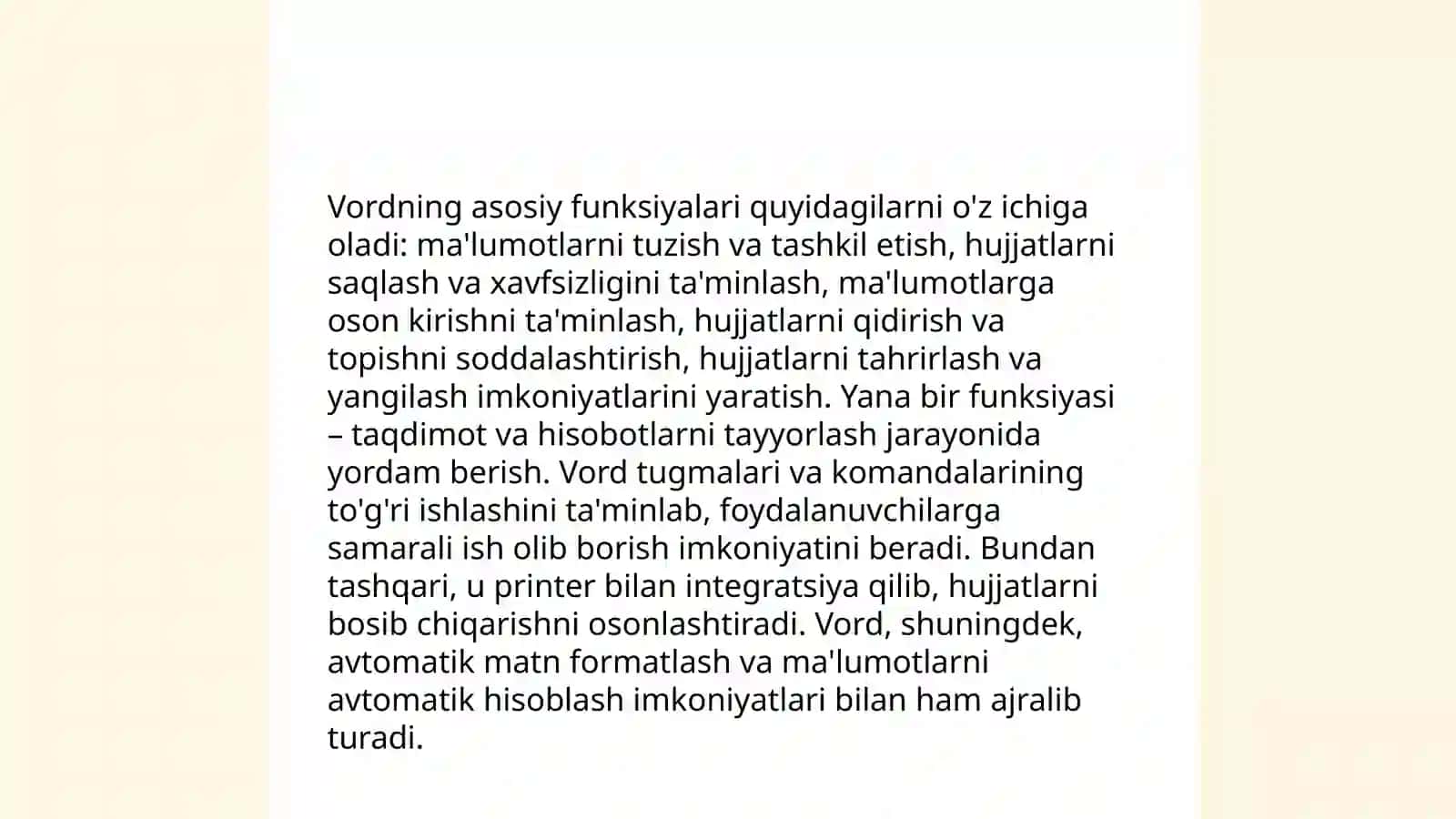 Vord dasturi haqida taqdimot 4