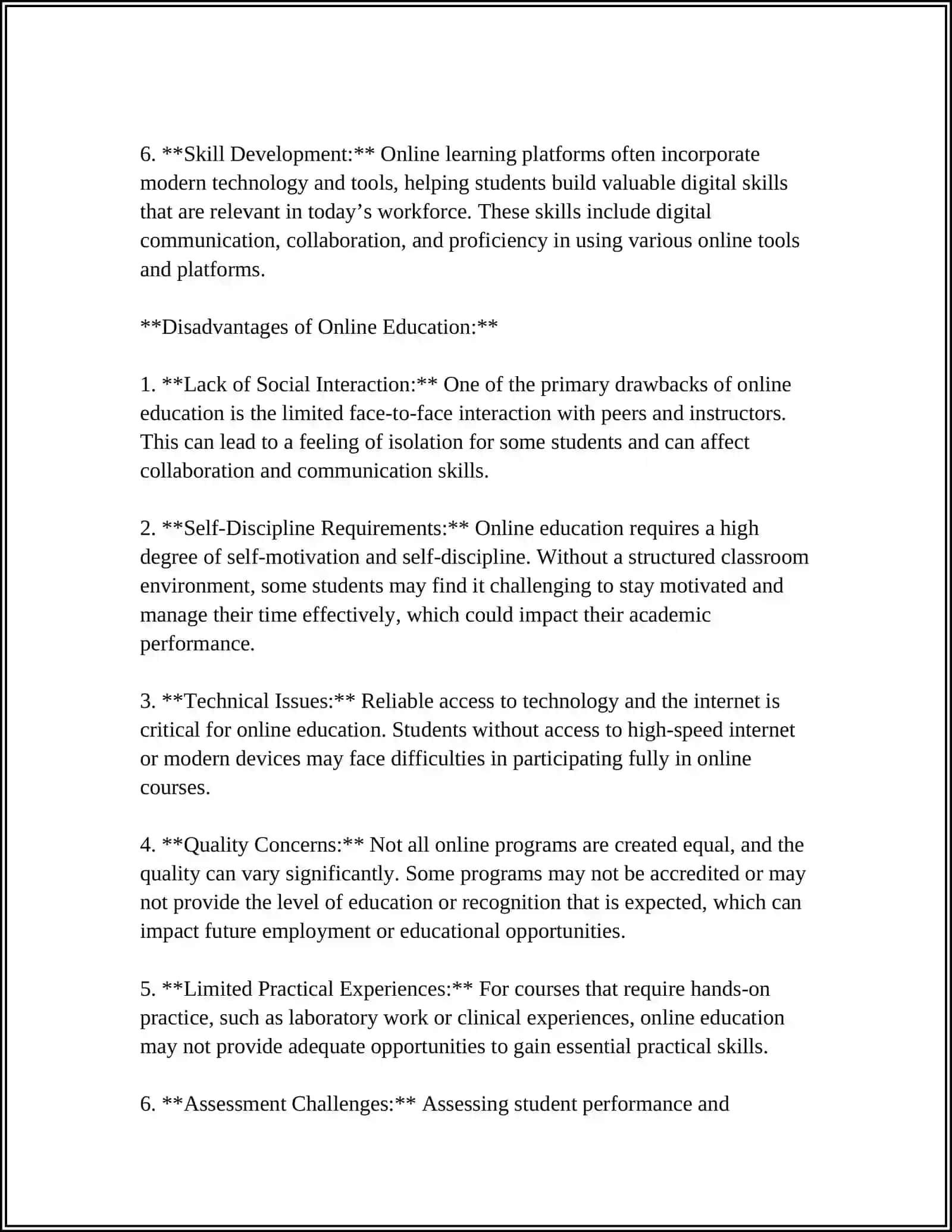 ADVANTAGES AND DIADVANTAGES ESSAY 4