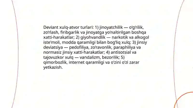 Deviant xulq-atvor psixologiyasi 4