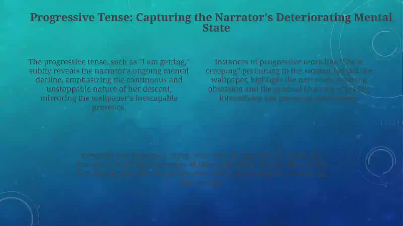 Use of Progressive Tense and Passive Voice in The Yellow WallpaperAssignment 4