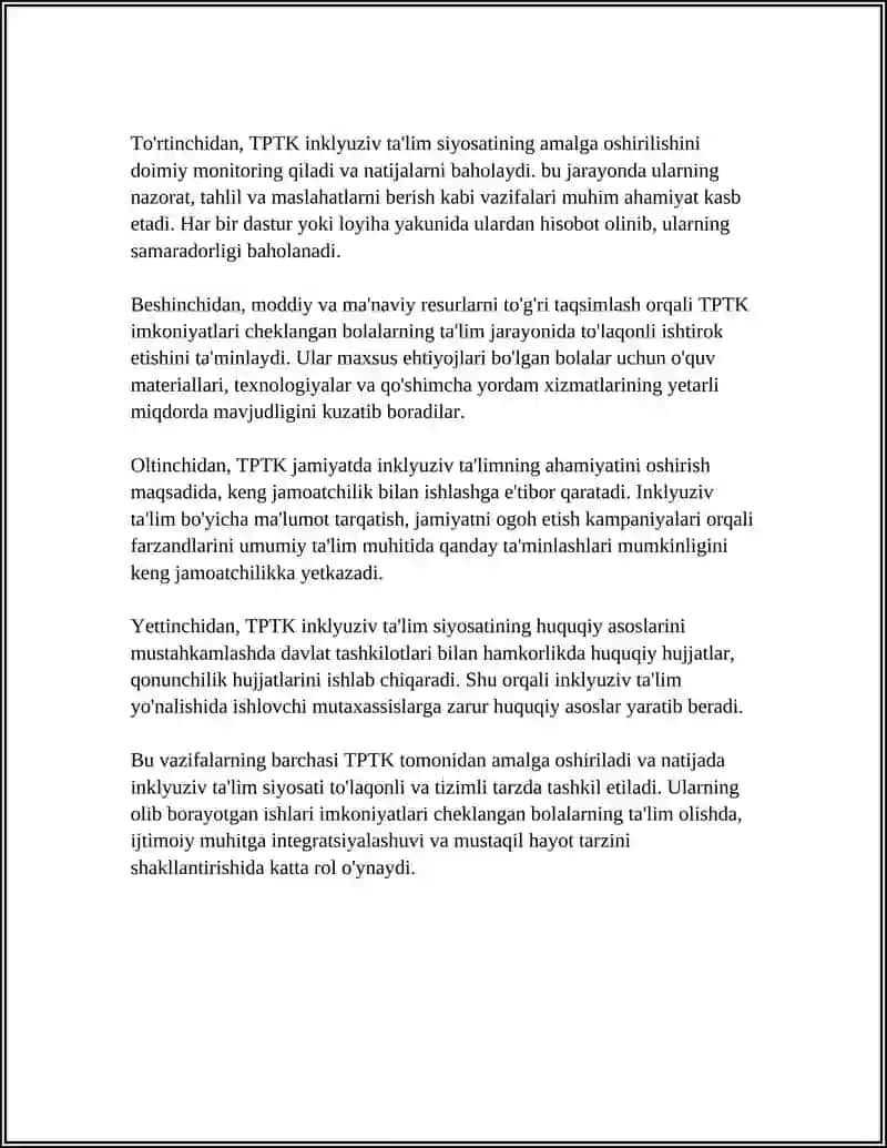 IMKONYATI CHEKLANGAN BOLALARNI INKLYUZIV TALIMGA JALB ETISHDA TPTKNING ROLI 4