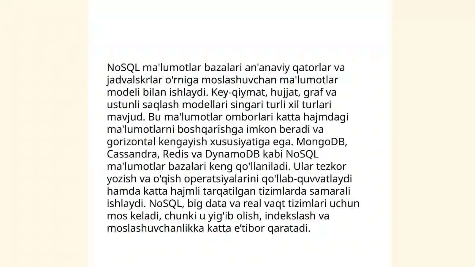 Ma'lumotlar bazasi turlari 4
