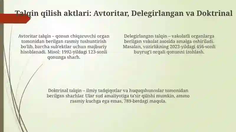 Huquq normalarini sharhlash 4