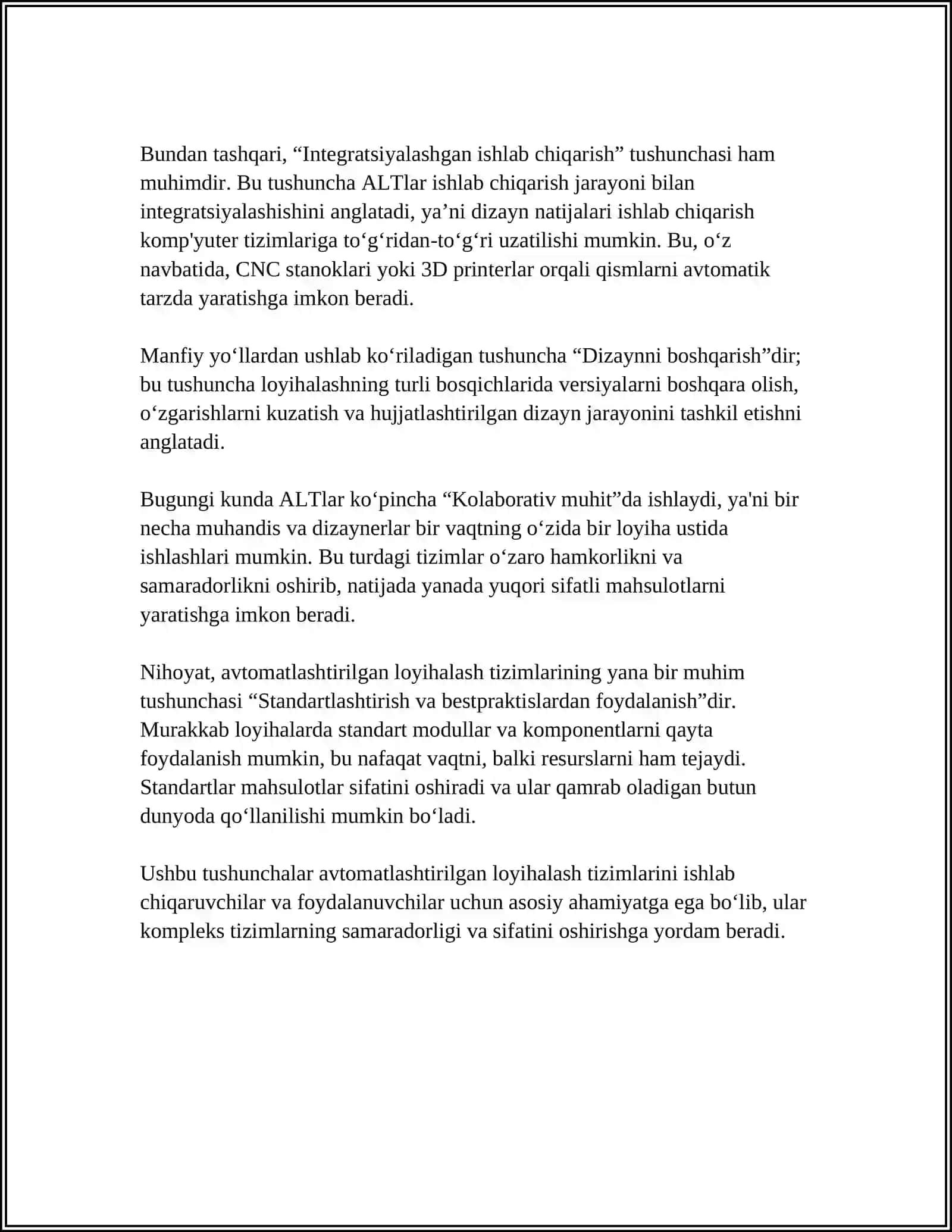 AVTOMATLASHTIRILGAN LOYIHALASH TIZIMLARI 4