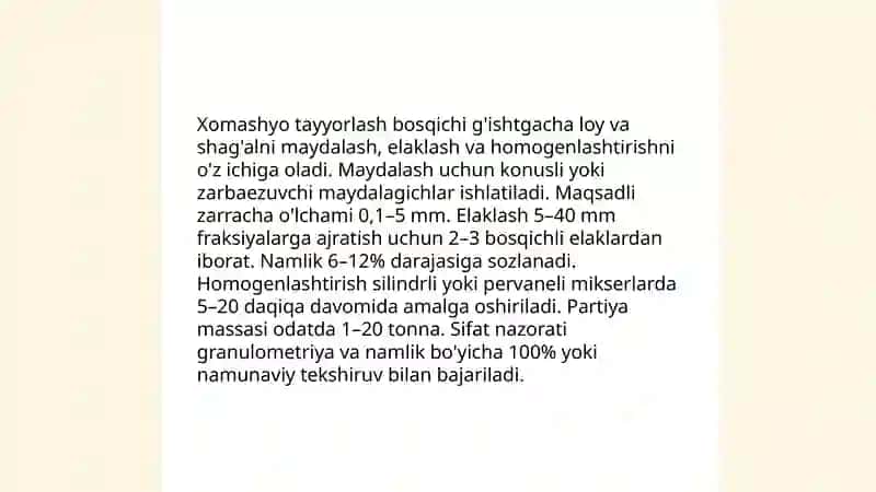 kramzit ishlab chiqarish texnologiyasi 4
