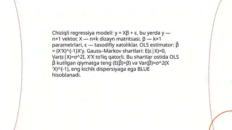 Gauss- Markov shartlari 4