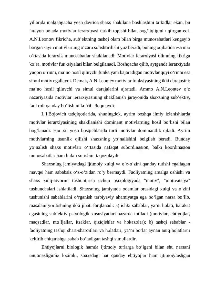 MOTIVATSIYANING RIVOJLANISH BOSQICHLARI 4