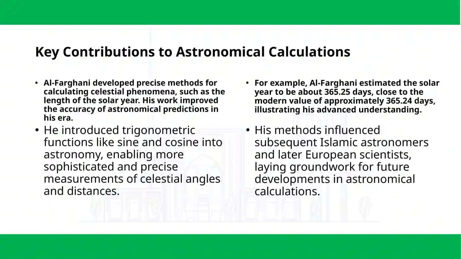 Al-Farghani and Astronomy Math 4