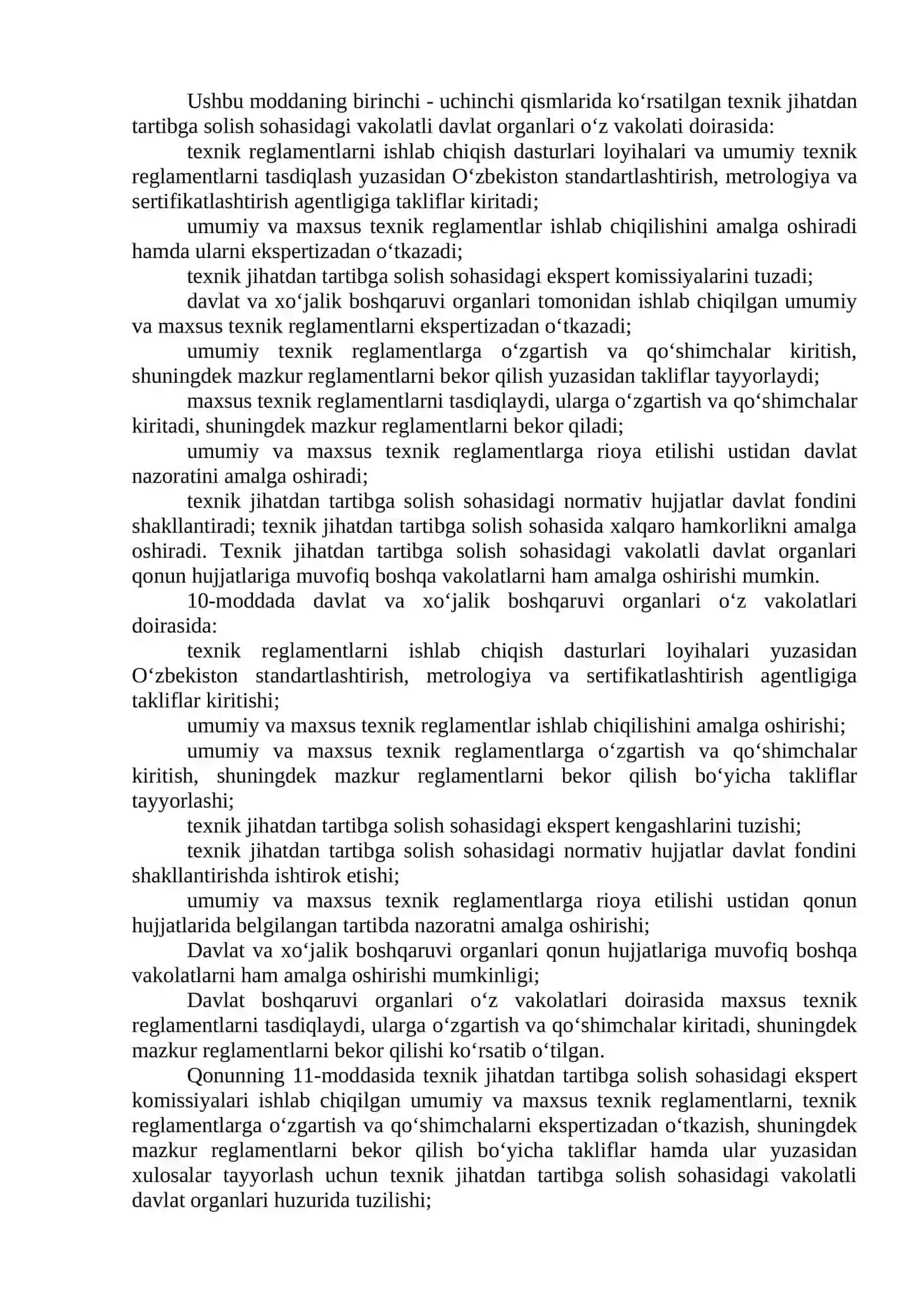 O‘zbekiston Respublikasida texnik jihatdan tartibga solish masalalari 4