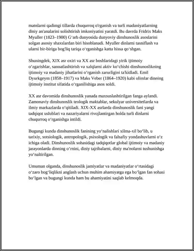 DINSHUNOSLIKNING FAN SIFATIDA SHAKLLANISHI, PREDMETI, FUNKSIYALARI VA KATEGORIYALARI 4